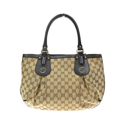 Gucci Scarlett GG Canvas with Leather, Brown, Canvas, Tote Bag