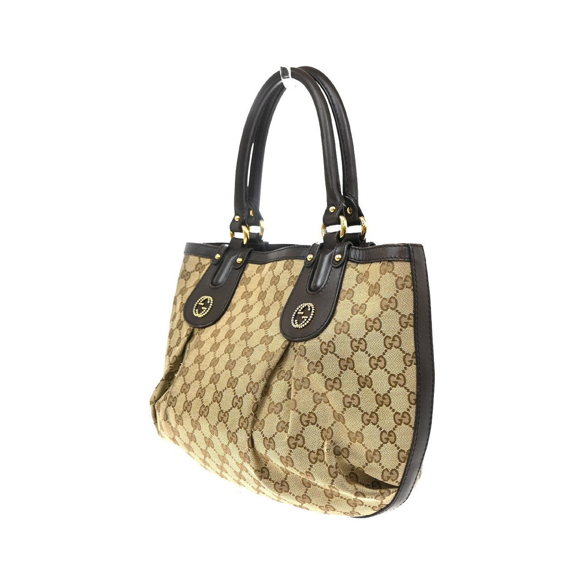 Gucci Scarlett GG Canvas with Leather, Brown, Canvas, Tote Bag