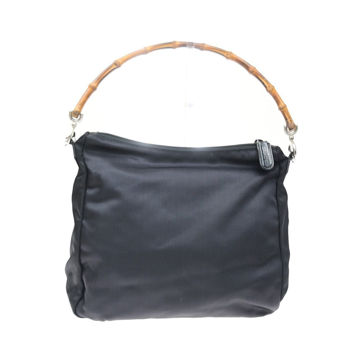 Gucci Sherry bamboo Nylon, Black, Nylon, Shoulder Bag