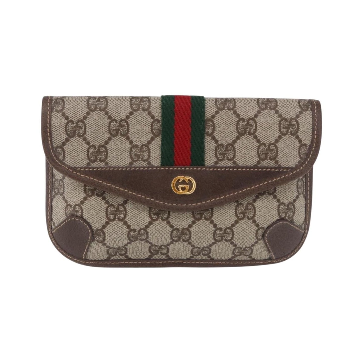 Gucci Sherry line Canvas, Beige, PVC, Clutch