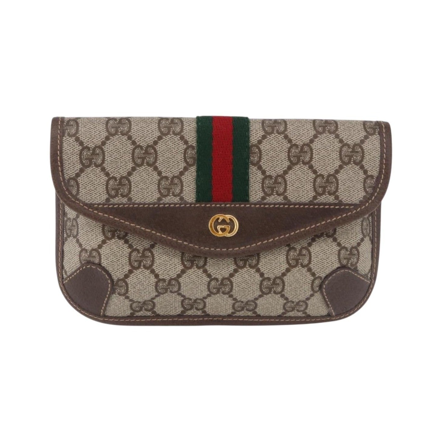Gucci Sherry line Canvas, Beige, PVC, Clutch
