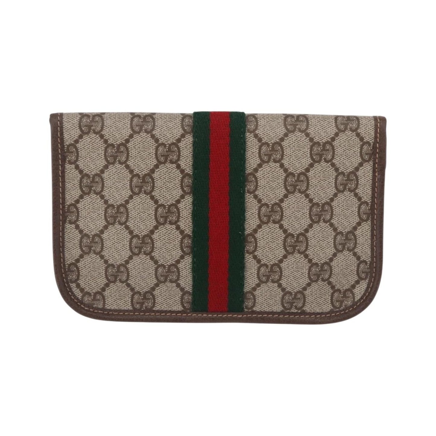 Gucci Sherry line Canvas, Beige, PVC, Clutch