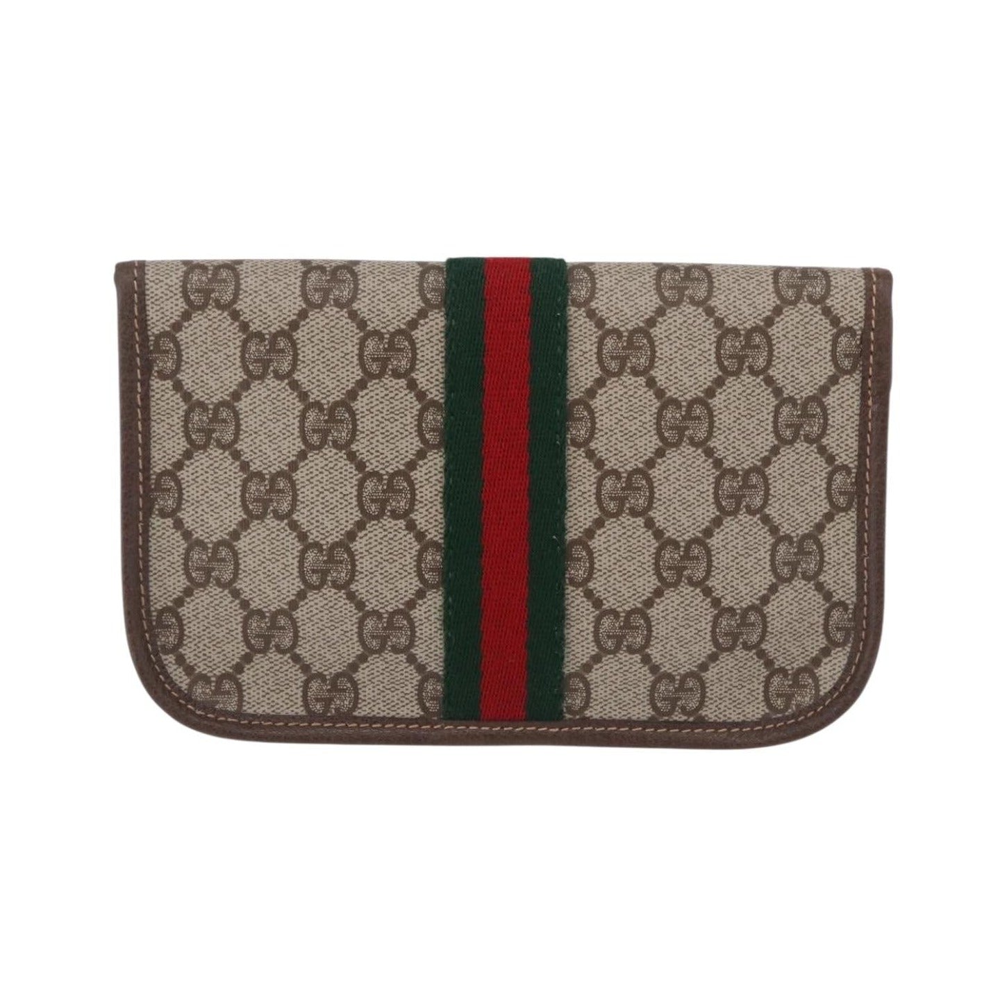 Gucci Sherry line Canvas, Beige, PVC, Clutch
