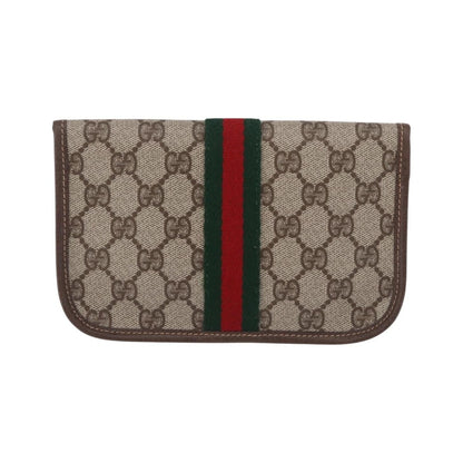Gucci Sherry line Canvas, Beige, PVC, Clutch