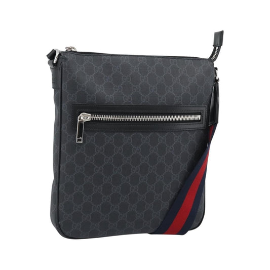 Gucci Sherry line shoulder Leather, Black, Canvas, Handbag