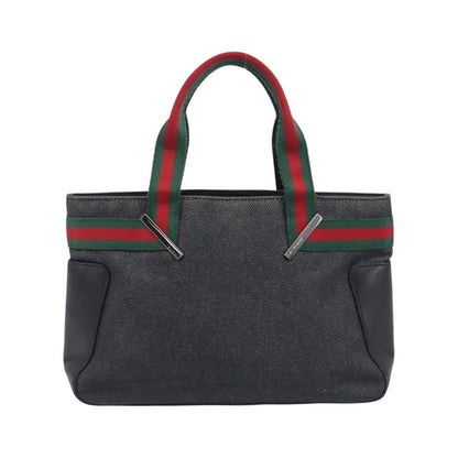 Gucci Sherry Line Tote Canvas, Black, Canvas, Tote Bag