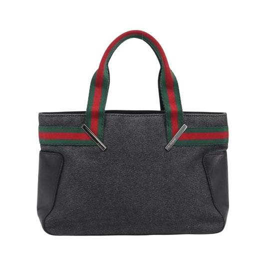 Gucci Sherry Line Tote Canvas, Black, Canvas, Tote Bag