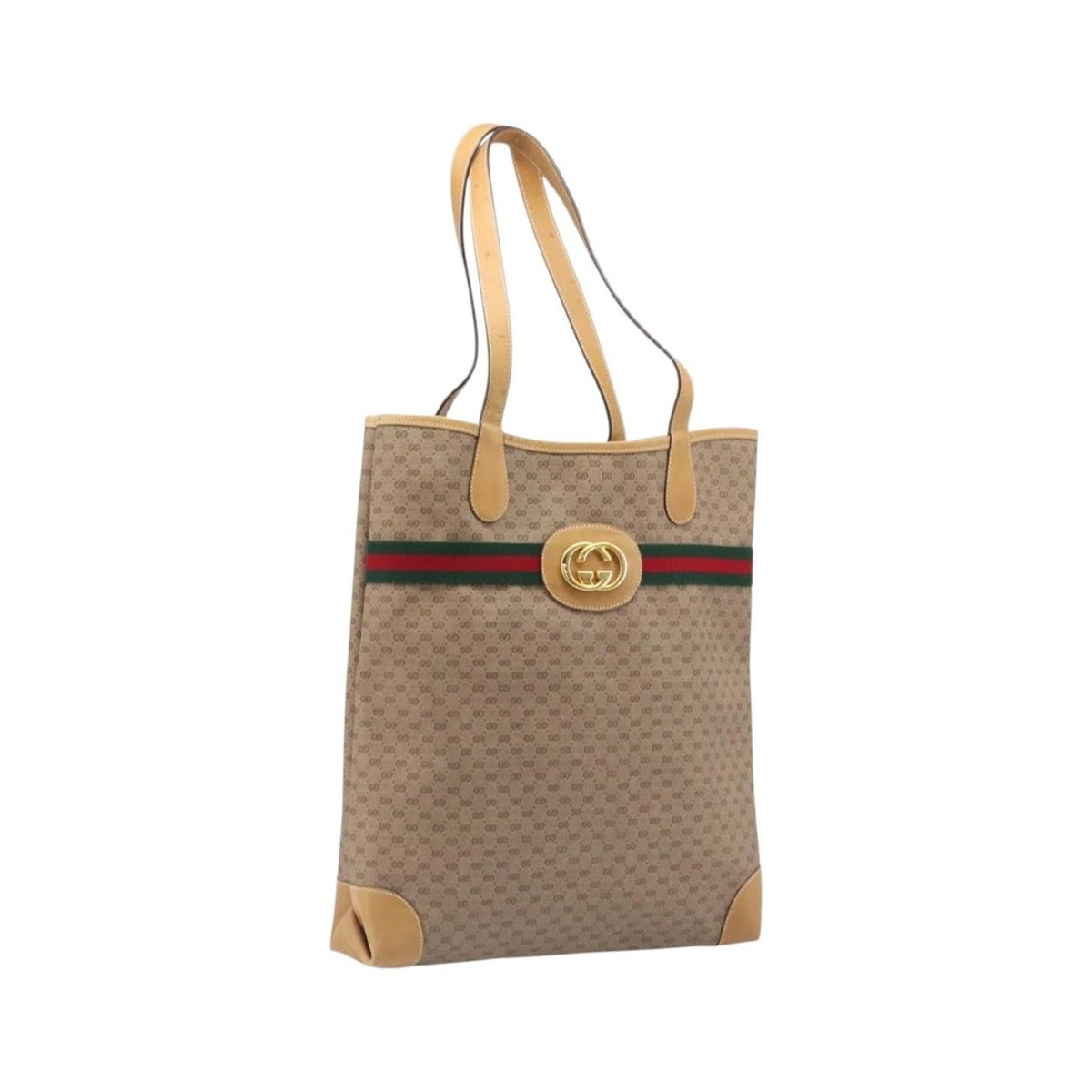 Gucci Sherry Line Tote Canvas, Beige, Canvas, Tote Bag