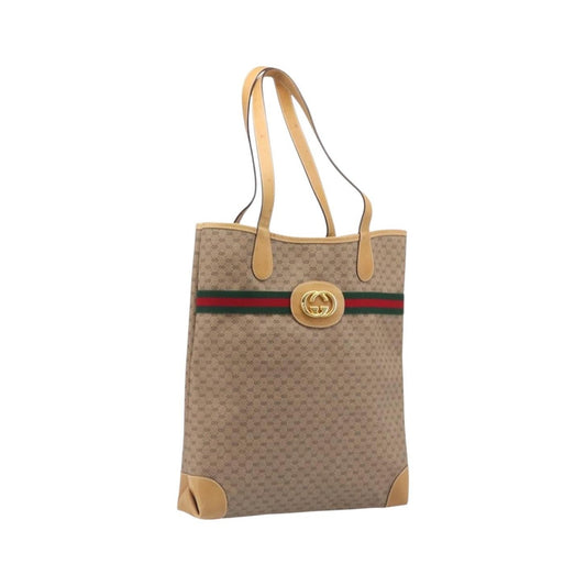 Gucci Sherry Line Tote Canvas, Beige, Canvas, Tote Bag