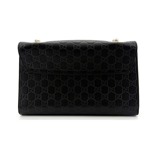 Gucci Shoulder Flora Canvas, Black, Leather, Shoulder Bag