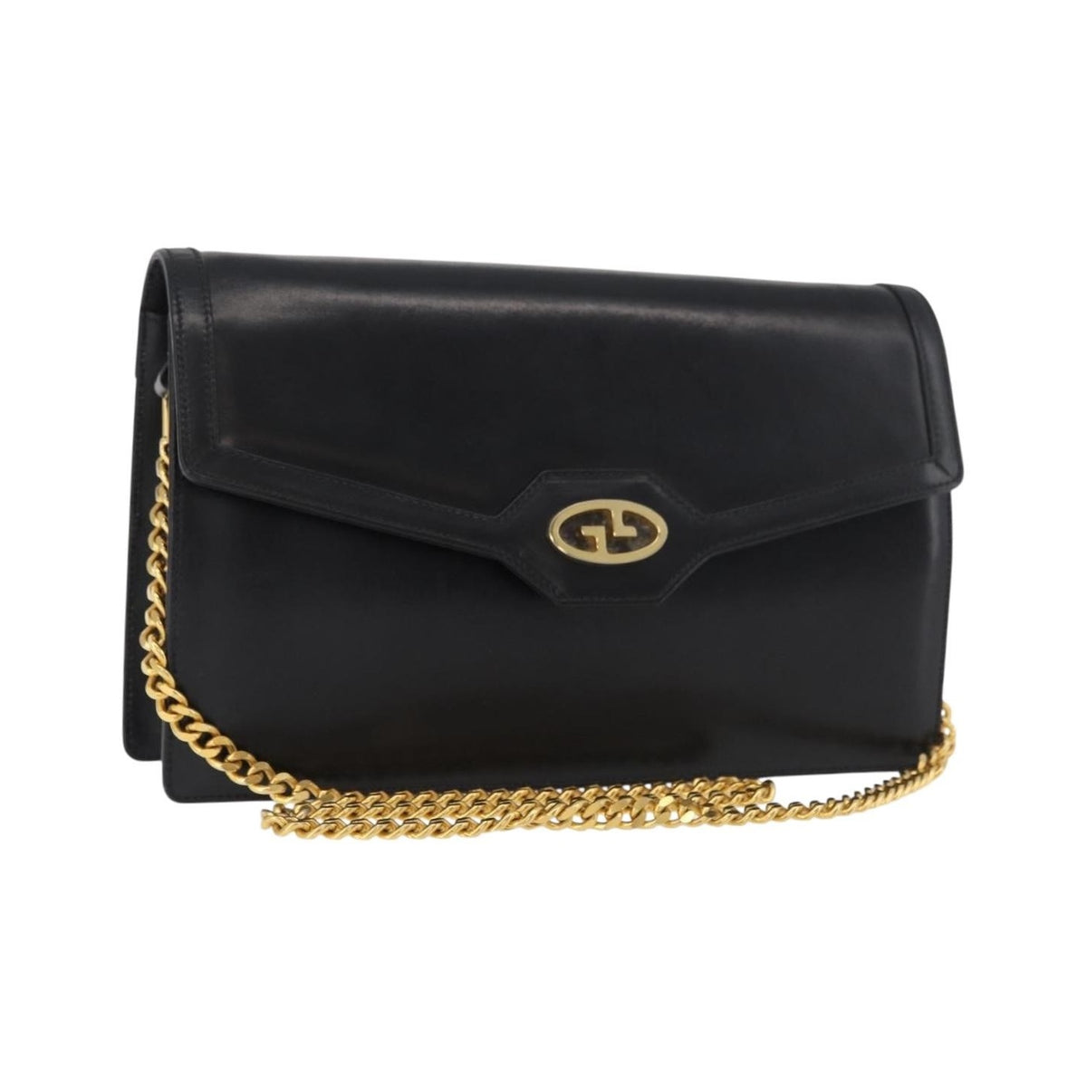 Gucci Shoulder Leather, Black, Leather, Shoulder Bag