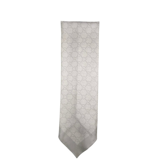 Gucci Silk Scarf 84x11.5cm Ivory Gray - Brandsamsara