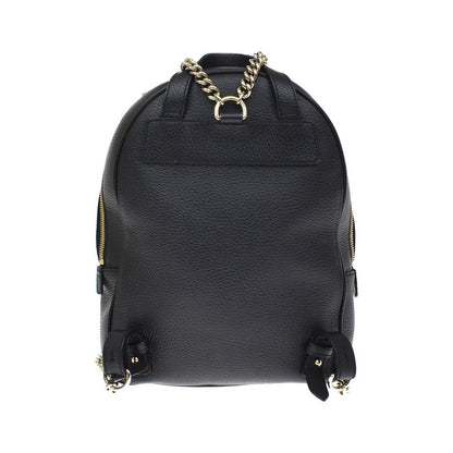 Gucci Soho Chain Leather, Black, Leather, Backpack
