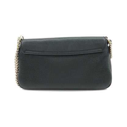 Gucci Soho Chain Leather, Black, Calfskin, Crossbody Bag