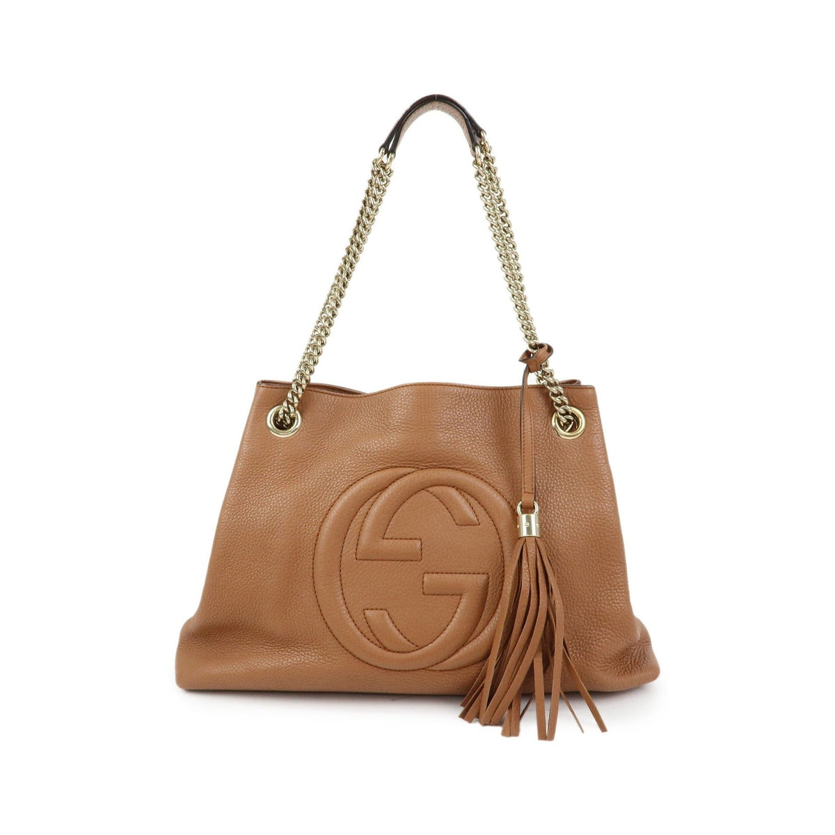 Gucci Soho Chain Strap Leather, Brown, Leather, Shoulder Bag