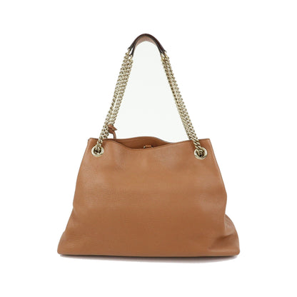 Gucci Soho Chain Strap Leather, Brown, Leather, Shoulder Bag