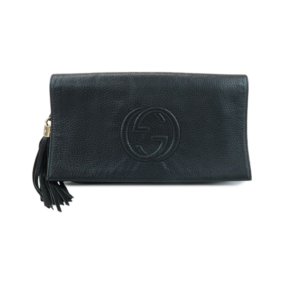 Gucci Soho Clutch Leather, Black, Leather, Clutch