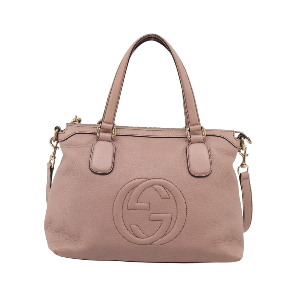 Gucci Soho Convertible Soft Top Handle Leather, Pink, Leather, Handbag