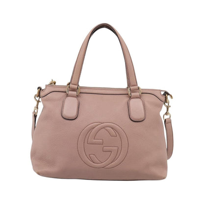 Gucci Soho Convertible Soft Top Handle Leather, Pink, Leather, Handbag