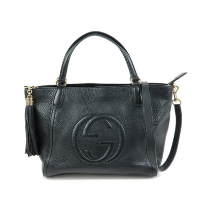 Gucci Soho Convertible Top Handle Leather, Black, Leather, Handbag
