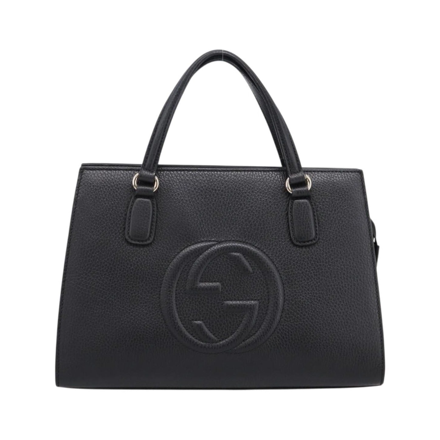 Gucci Soho Convertible Top Handle Satchel Leather, Black, Leather, Handbag