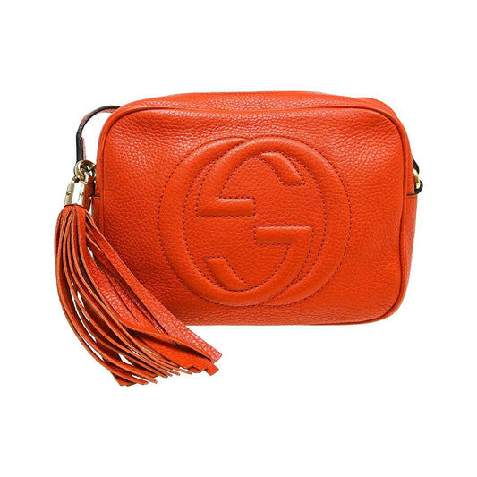 Gucci Soho Disco Leather, Orange, Leather, Shoulder Bag