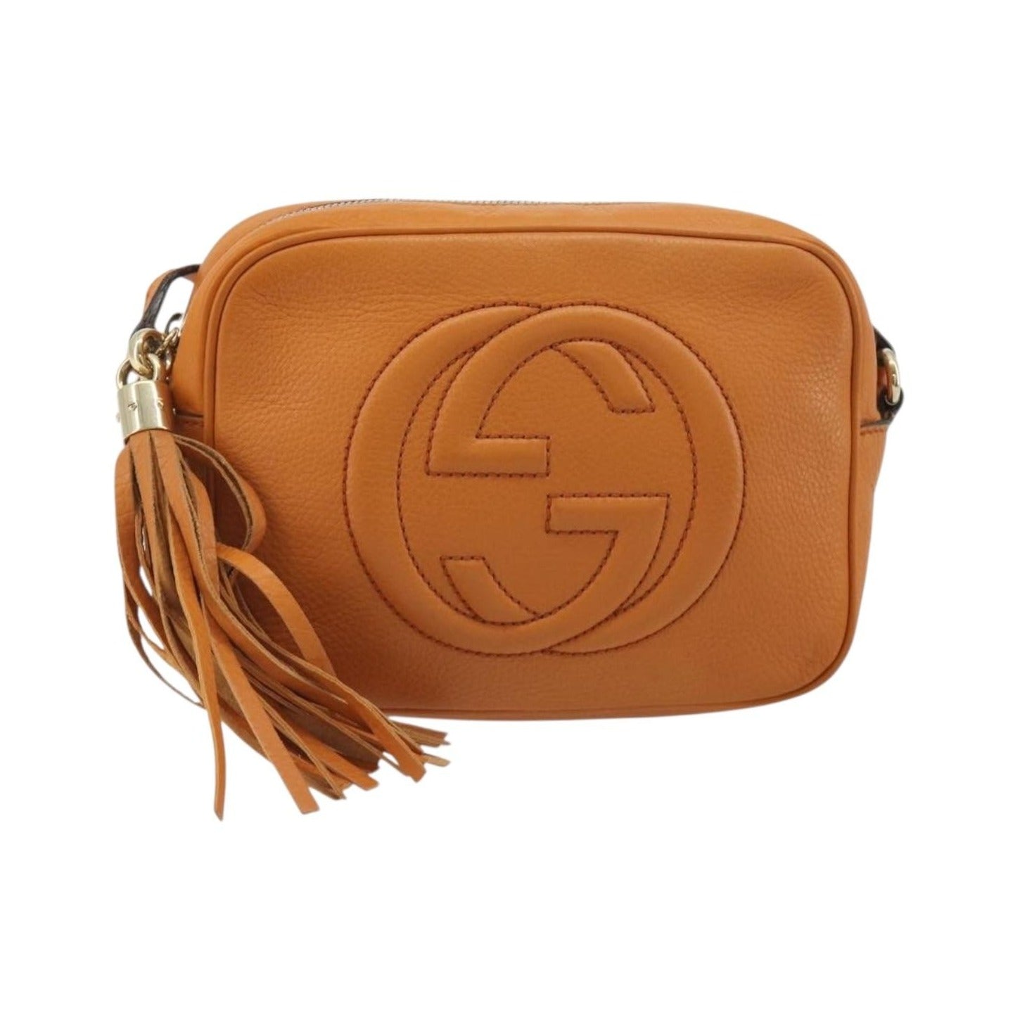 Gucci Soho Disco Leather, Orange, Leather, Shoulder Bag