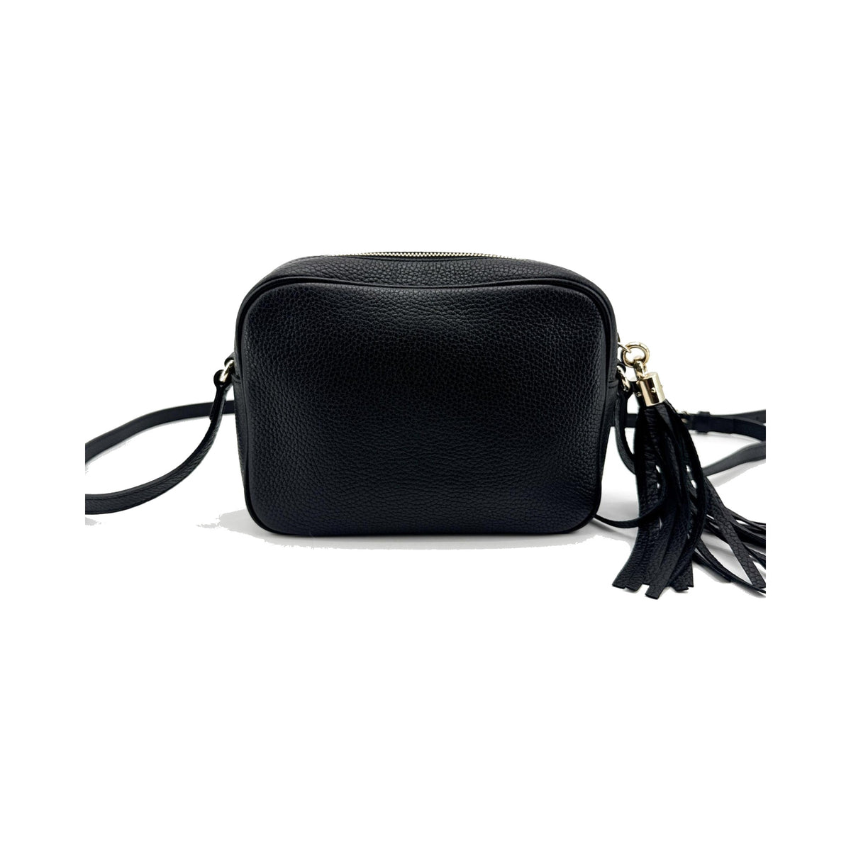 Gucci Soho Disco Leather, Black, Calfskin, Crossbody Bag
