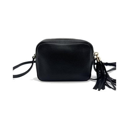 Gucci Soho Disco Leather, Black, Calfskin, Crossbody Bag
