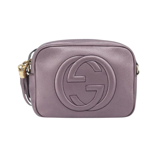 Gucci Soho Disco Leather, Pink, Leather, Crossbody Bag