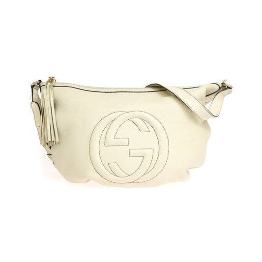 Gucci Soho Messenger Leather, White, Leather, Shoulder Bag