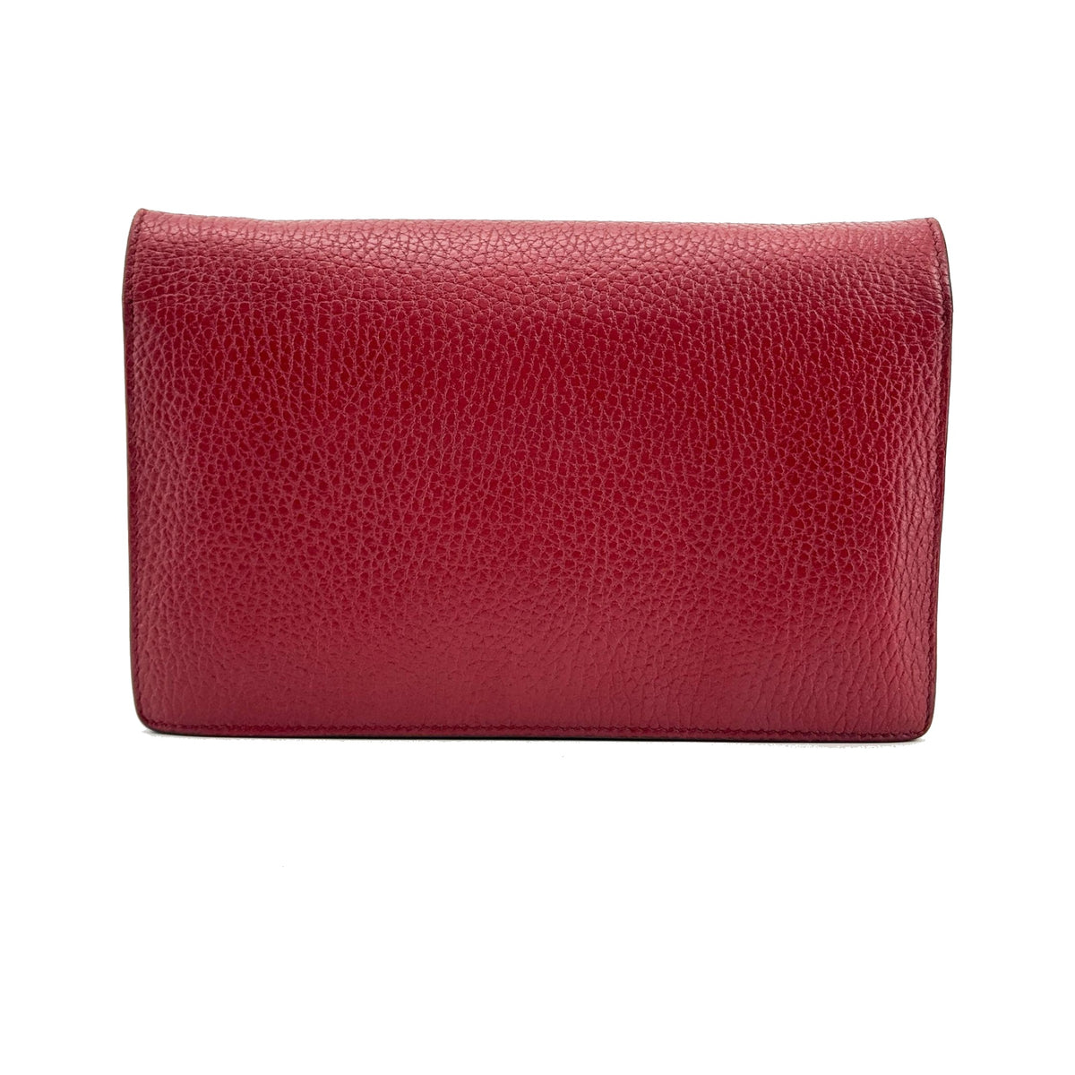 Gucci Soho Wallet on Chain Leather, Red, Leather, Crossbody Bag