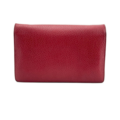 Gucci Soho Wallet on Chain Leather, Red, Leather, Crossbody Bag