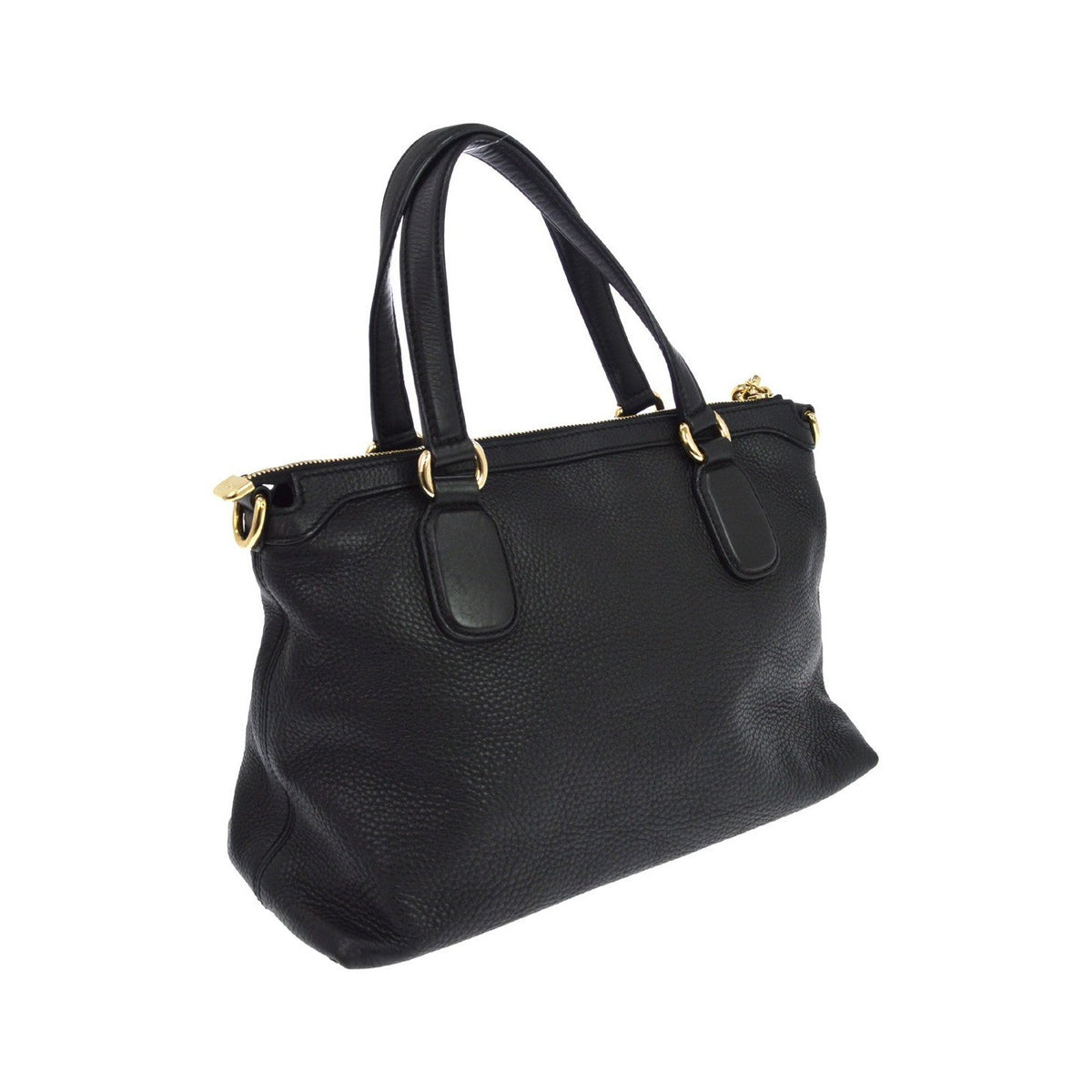 Gucci Soho Working Leather, Black, Leather, Tote Bag