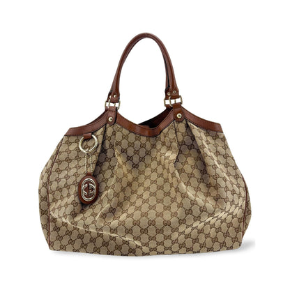 Gucci Sukey Canvas, Beige, Canvas, Handbag