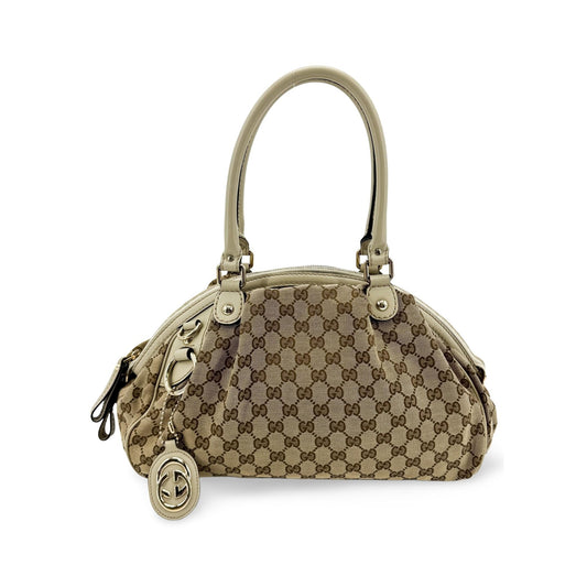 Gucci Sukey GG Canvas with Leather, Beige, Canvas, Tote Bag