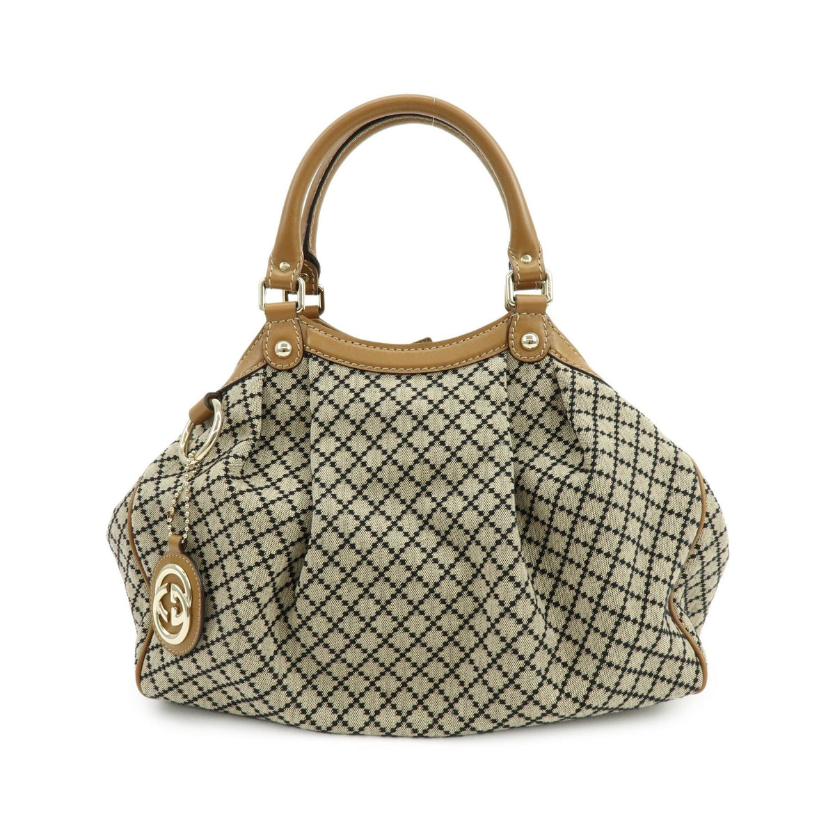 Gucci Sukey Microguccissima Leather, Beige, Canvas, Tote Bag