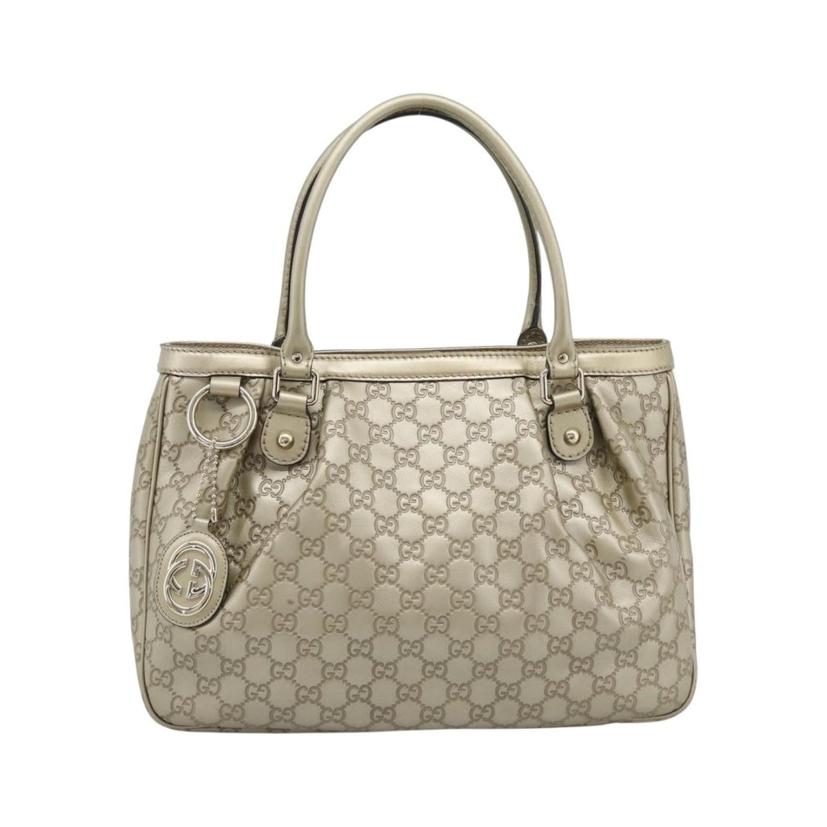 Gucci Sukey Top Handle Guccissima Leather, Gold, Leather, Tote Bag