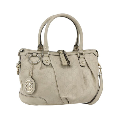 Gucci Sukey Top Handle Satchel Guccissima Leather, Ecru, Leather, Handbag
