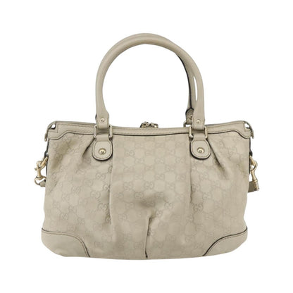 Gucci Sukey Top Handle Satchel Guccissima Leather, Ecru, Leather, Handbag