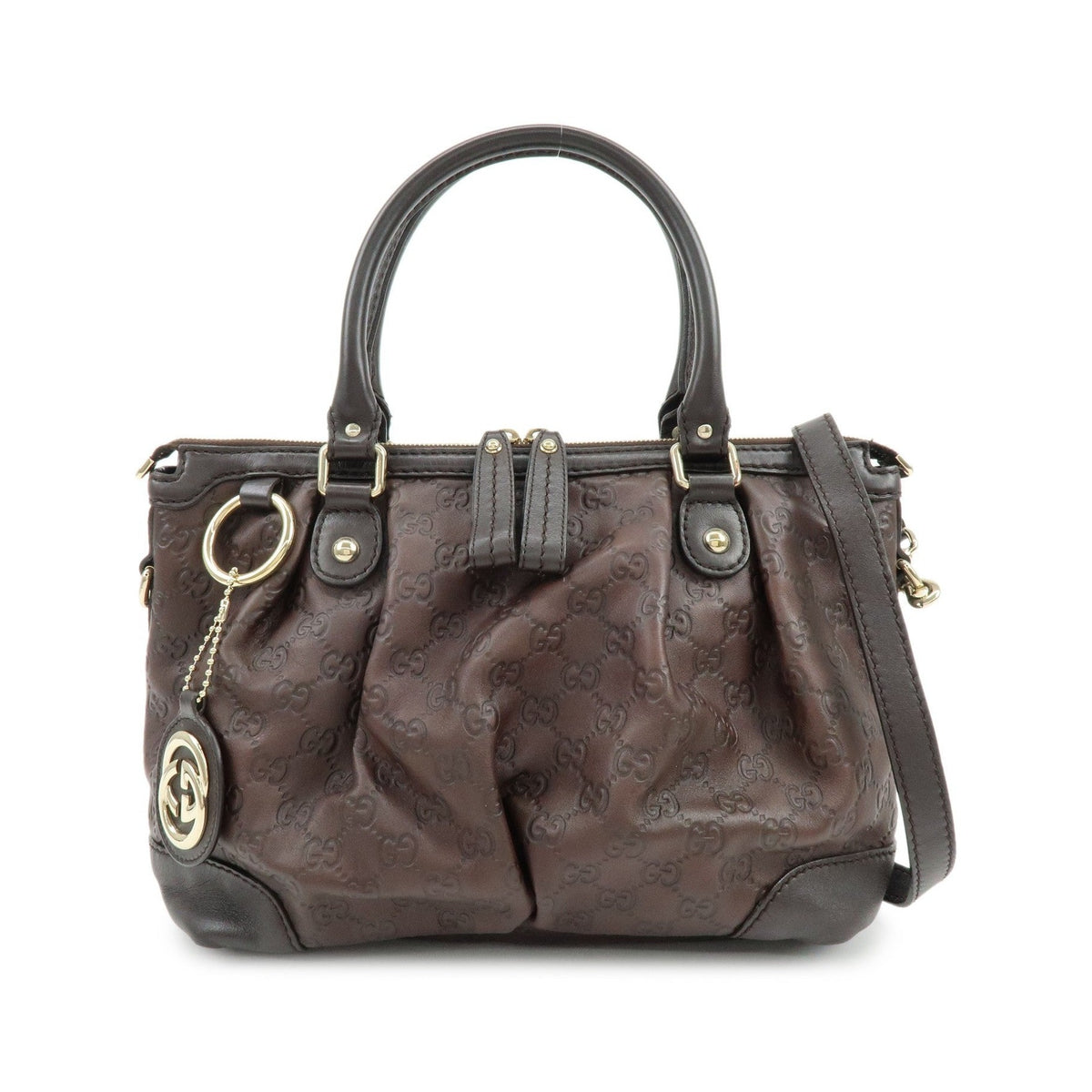Gucci Sukey Top Handle Satchel Guccissima Leather, Brown, Leather, Handbag
