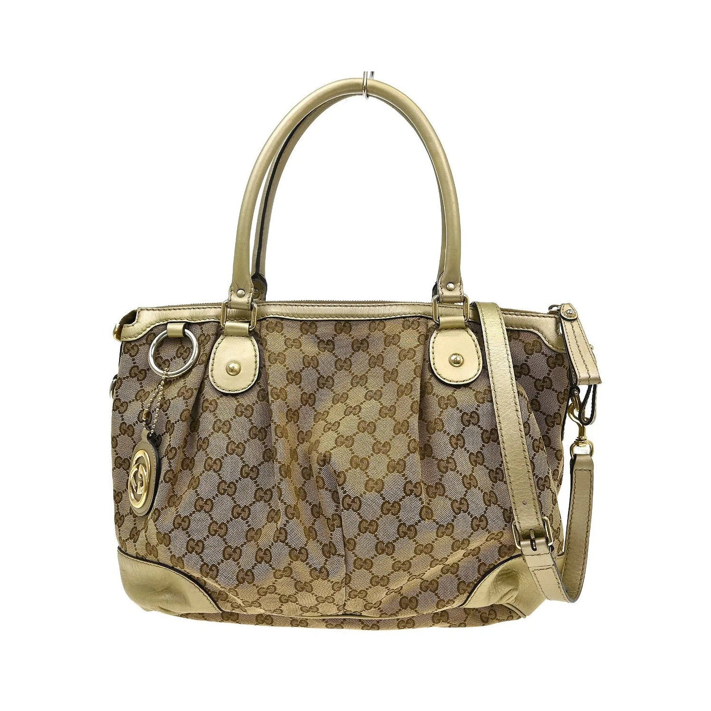 Gucci Sukey Top Handle Tote GG Canvas, Beige, Canvas, Tote Bag