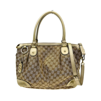 Gucci Sukey Top Handle Tote GG Canvas, Beige, Canvas, Tote Bag