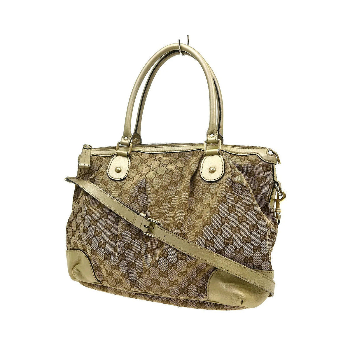 Gucci Sukey Top Handle Tote GG Canvas, Beige, Canvas, Tote Bag
