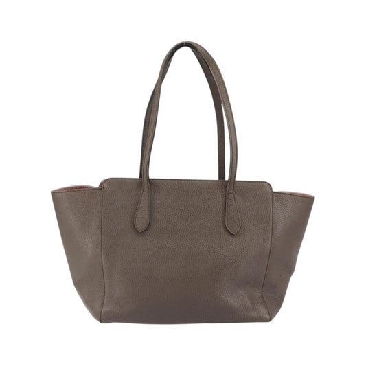 Gucci Swing Leather, Gray, Leather, Tote Bag