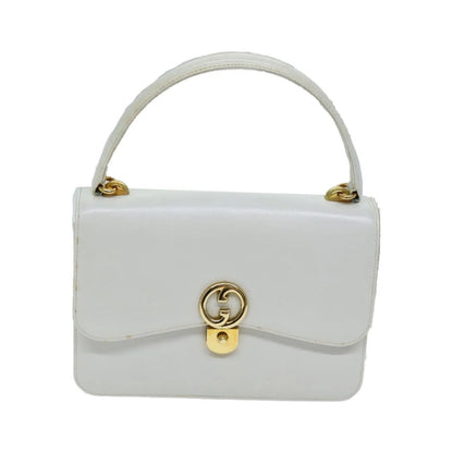 Gucci Sylvie 1969 Top Handle Leather, White, Leather, Handbag