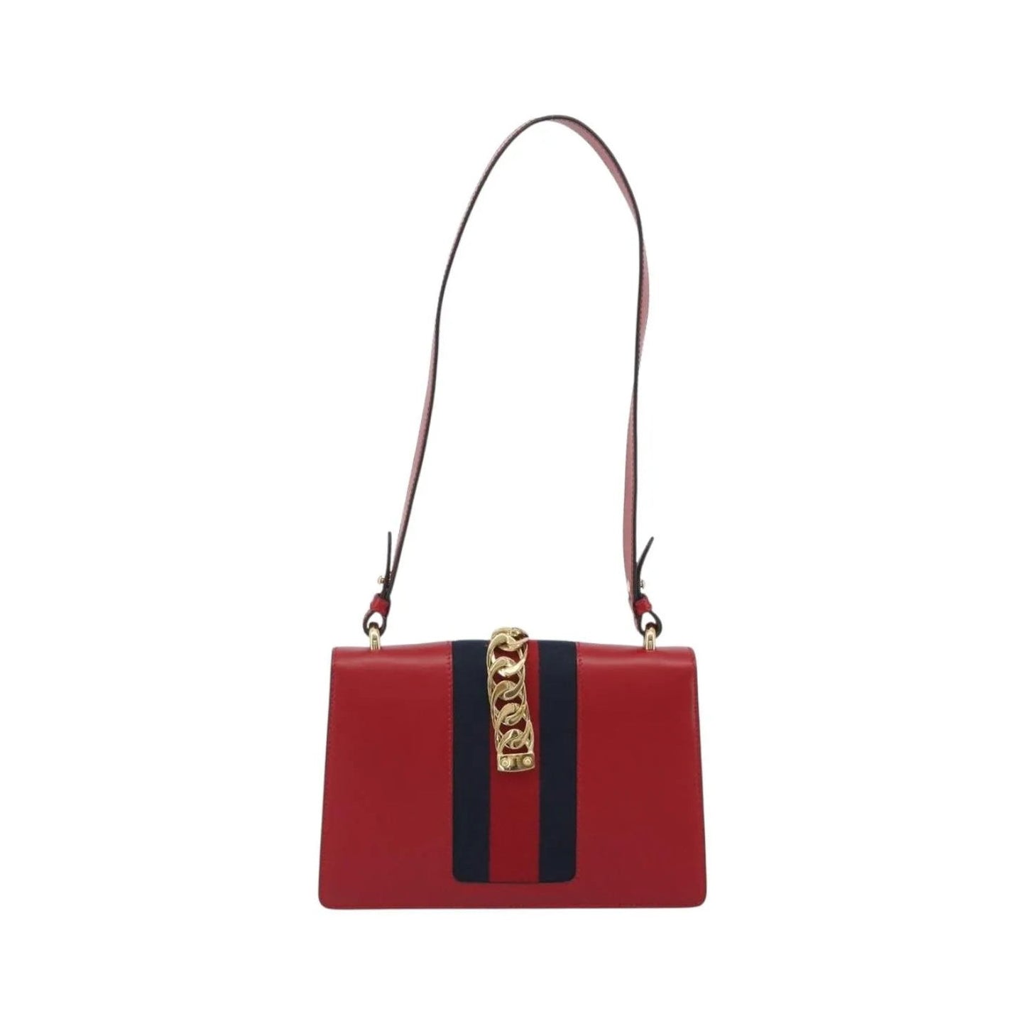 Gucci Sylvie Leather, Red, Leather, Shoulder Bag