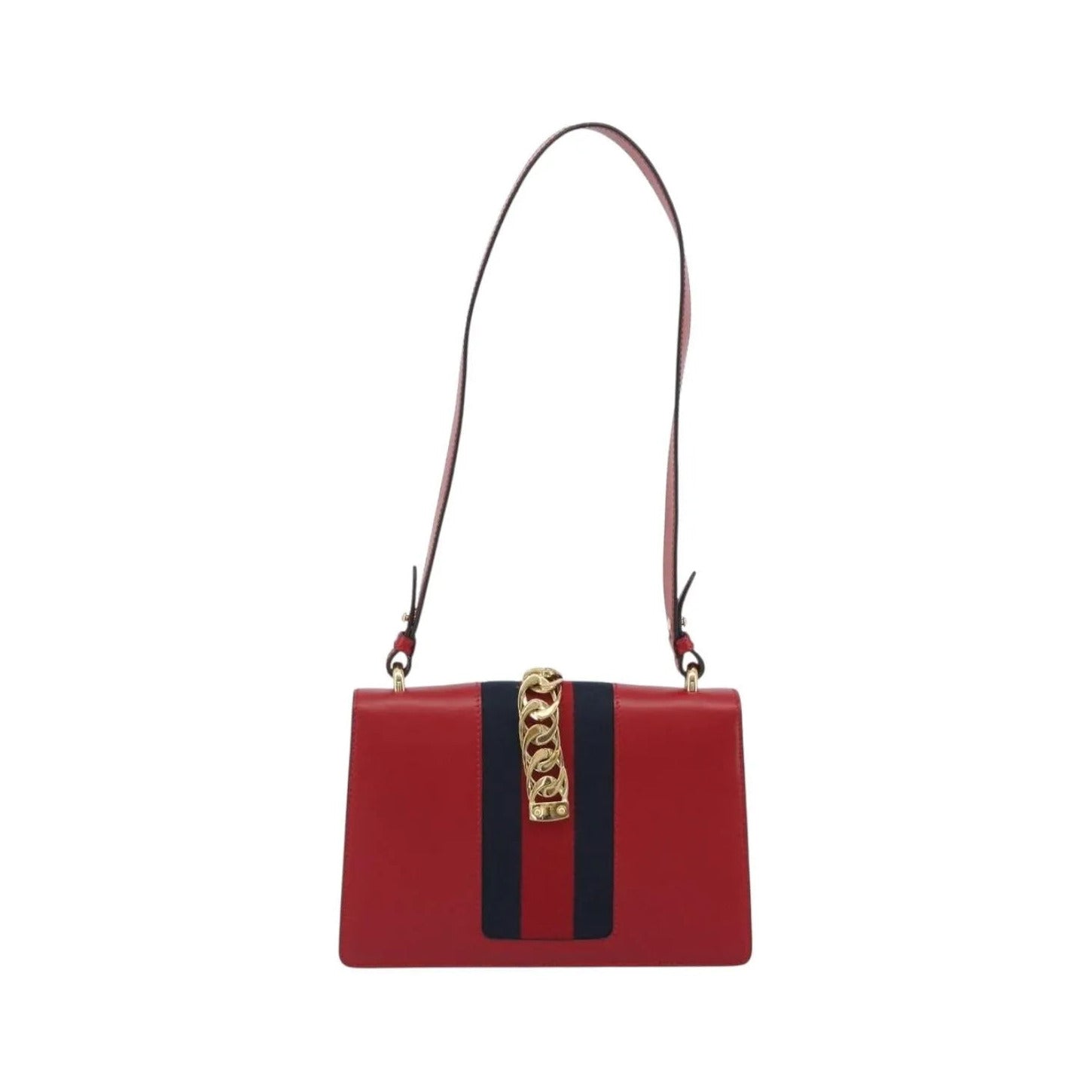 Gucci Sylvie Leather, Red, Leather, Shoulder Bag