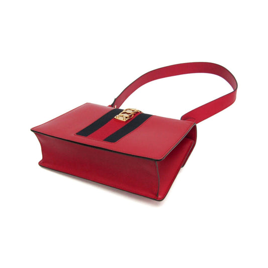 Gucci Sylvie Leather, Red, Leather, Shoulder Bag
