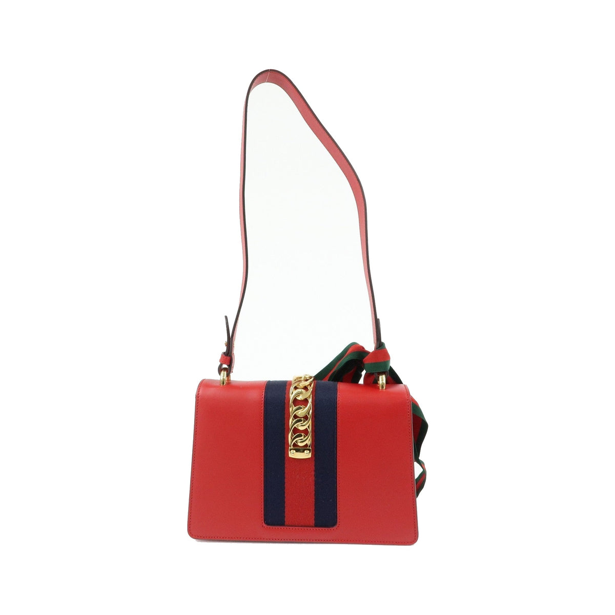 Gucci Sylvie Leather, Red, Leather, Shoulder Bag